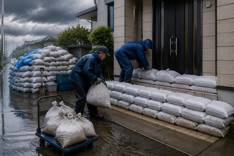 ゲリラ豪雨、線状降水帯、浸水対策、豪雨対策、土のう